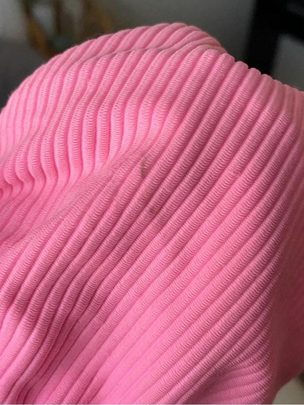 Frankie's Bikinis Pink Ribbed Triangle Bikini Top